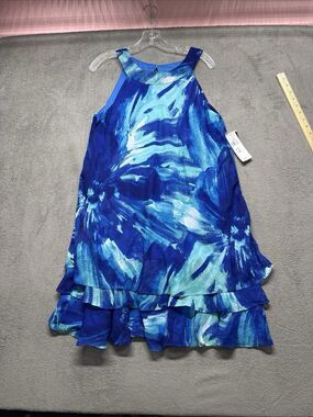 New Studio One New York Blue Layered Dress Size 12 NWT